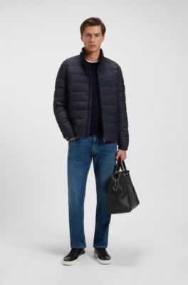 Water-repellent jacket with logo detail, Dark Blue