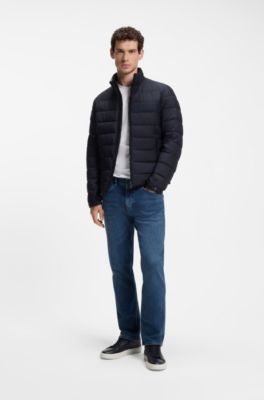 Classic padded jacket with a zip closure, Dark Blue