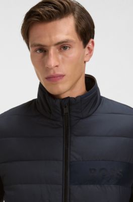 Water-repellent jacket with logo detail, Dark Blue