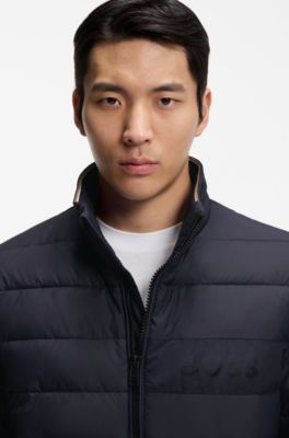 Water-repellent jacket with logo detail, Dark Blue