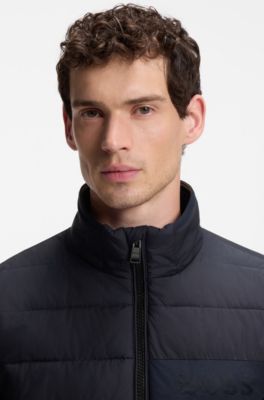 Classic padded jacket with a zip closure, Dark Blue