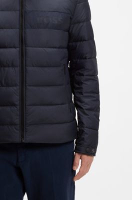 Water-repellent jacket with logo detail, Dark Blue