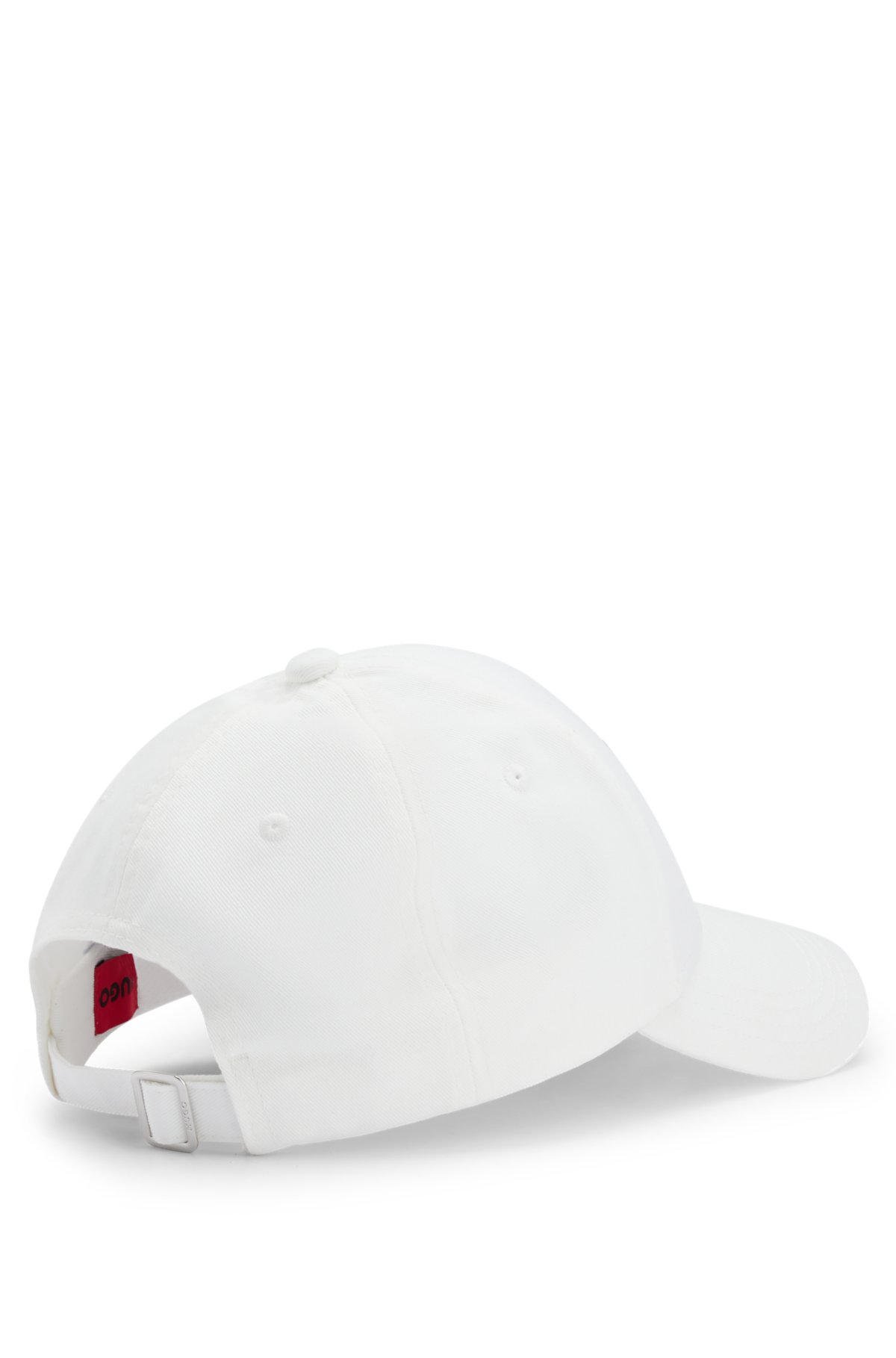 Cotton-twill cap with logo label, White