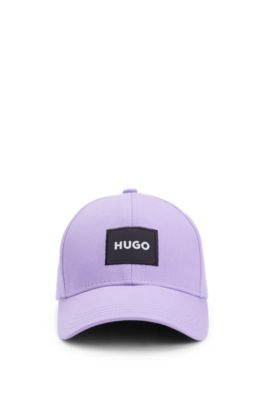Cappellino in twill di cotone con etichetta con logo, Luce viola