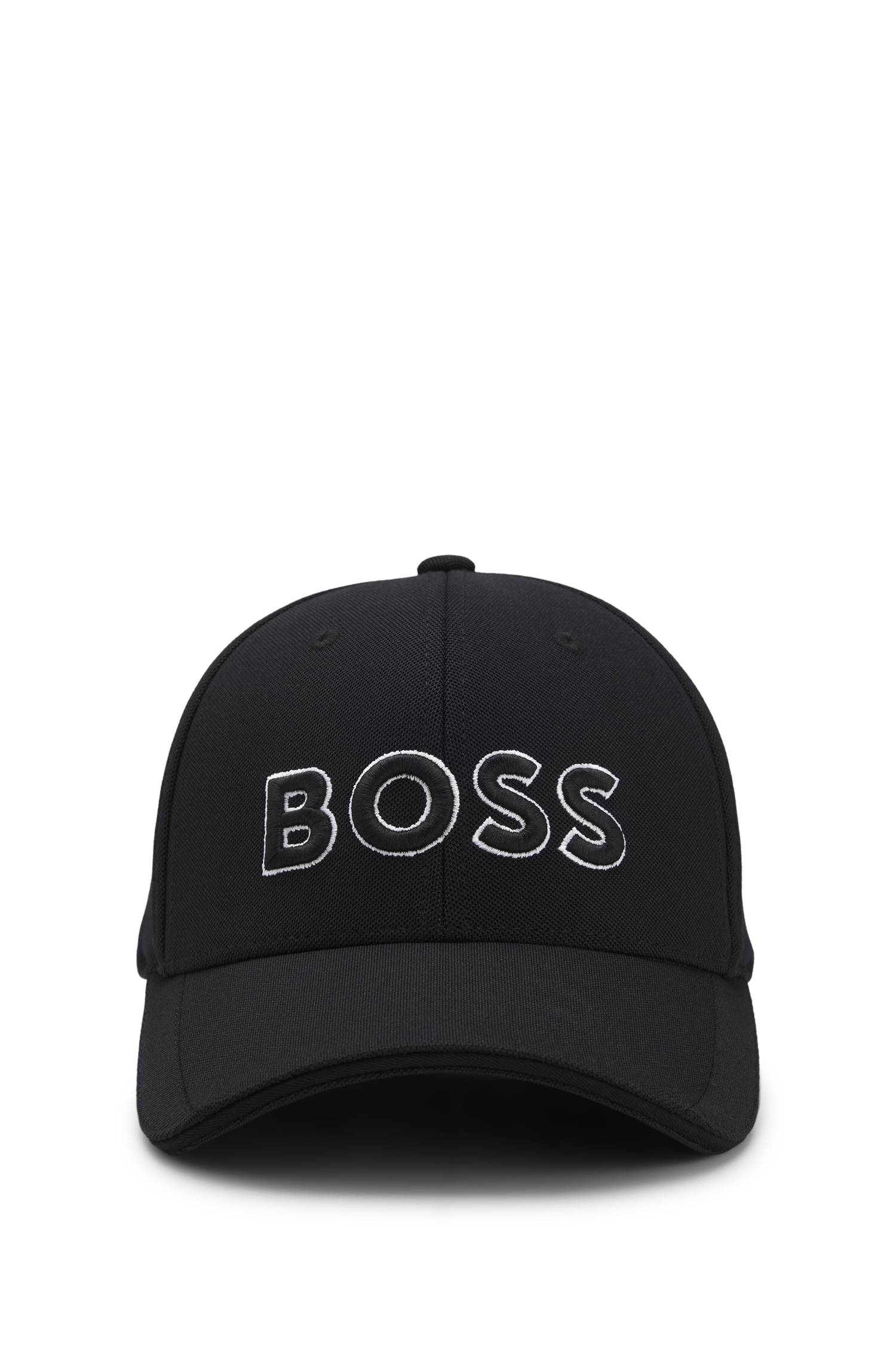 Boss Knitted-piqué six-panel cap with embroidered logo kepsar herr – bild 4