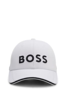 Knitted-piqué six-panel cap with embroidered logo