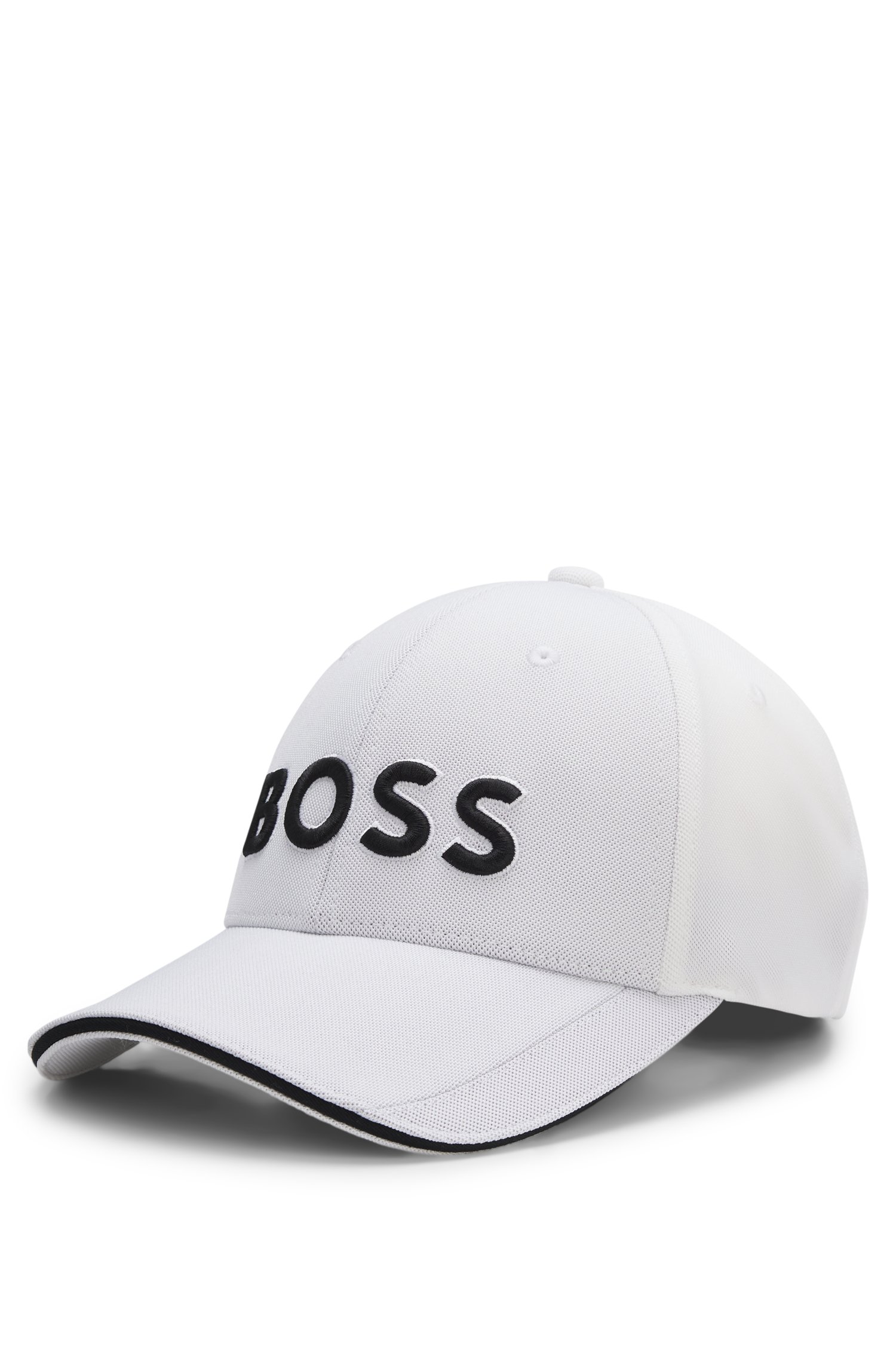 Boss Knitted-piqué six-panel cap with embroidered logo kepsar herr