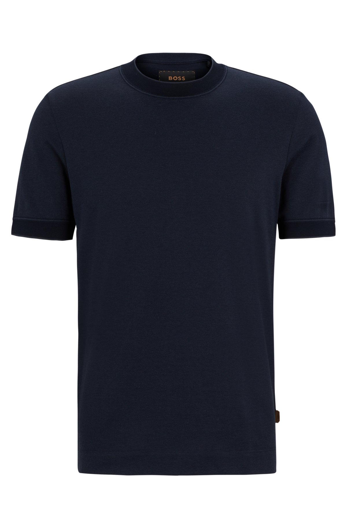 BOSS - Regular-fit T-shirt in two-tone cotton and cashmere