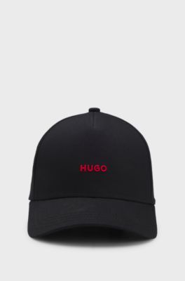 Cotton-twill cap with embroidered logo, Black