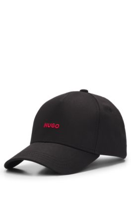 Cappellino in twill di cotone con logo ricamato, Nero