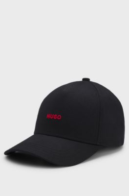 Cotton-twill cap with embroidered logo, Black