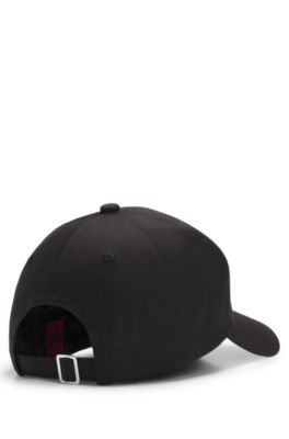 Cotton-twill cap with embroidered logo, Black