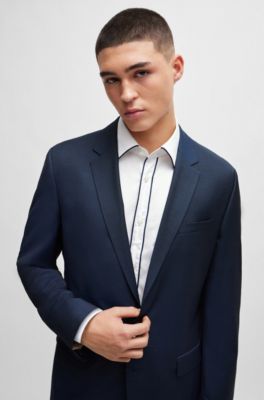 HUGO Slimfit suit in patterned virginwool canvas