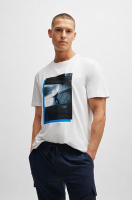 BOSS - Cotton-blend T-shirt with skate artwork front and back