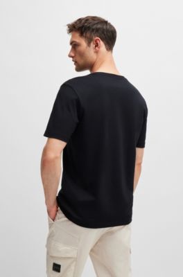 BOSS - Cotton-jersey regular-fit T-shirt with typographic artwork 