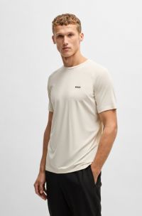 T-Shirt aus verschiedenen Materialien mit Performance-Stretch, Natur