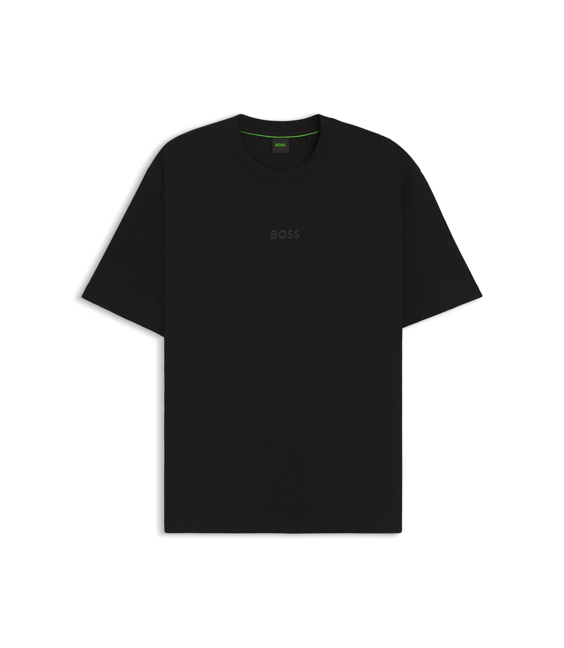 BOSS - Cotton-jersey T-shirt with logo detail - Black