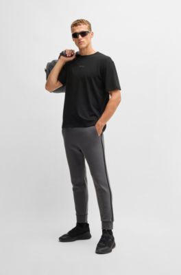 Cotton-jersey T-shirt with logo detail, Black