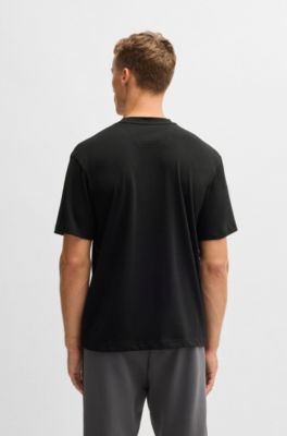 Cotton-jersey T-shirt with logo detail, Black