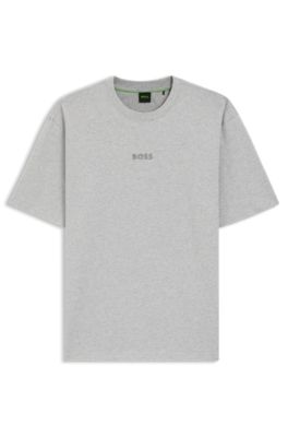 Cotton-jersey T-shirt with logo detail, Silver