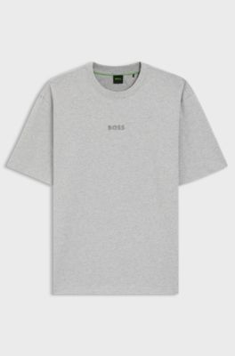 Cotton-jersey T-shirt with logo detail, Silver