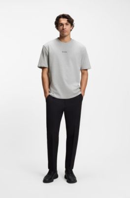 Cotton-jersey T-shirt with logo detail, Silver