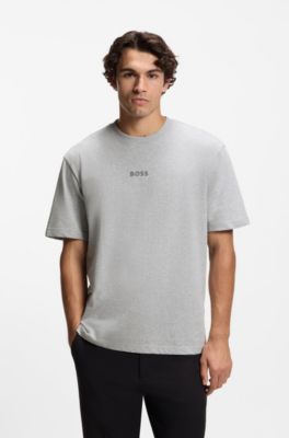 Cotton-jersey T-shirt with logo detail, Silver