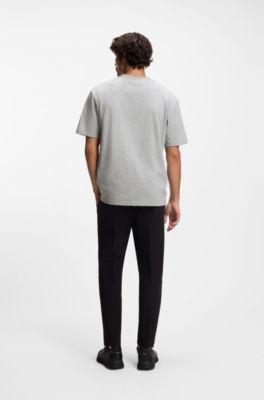 Cotton-jersey T-shirt with logo detail, Silver
