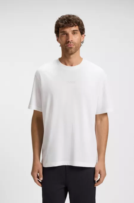 Cotton-jersey T-shirt with logo detail