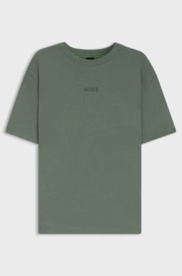 Cotton-jersey T-shirt with logo detail, Light Green