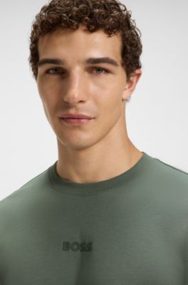 Cotton-jersey T-shirt with logo detail, Light Green