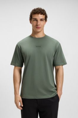 Cotton-jersey T-shirt with logo detail, Light Green