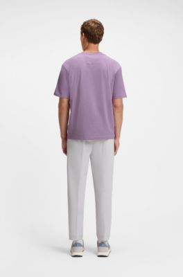 Cotton-jersey T-shirt with logo detail, Light Purple