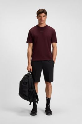 Cotton-jersey T-shirt with logo detail, Dark Red