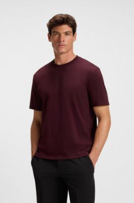 Cotton-jersey T-shirt with logo detail, Dark Red