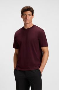 Relaxed-fit T-shirt in premium cotton jersey, Dark Red
