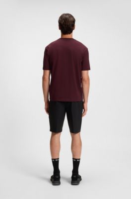 Cotton-jersey T-shirt with logo detail, Dark Red