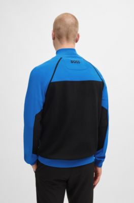 BOSS コットンブレンド セーター カラーブロック＆ロゴ