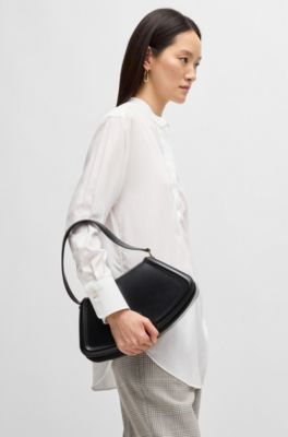 Relaxed-fit blouse in easy-iron poplin, White