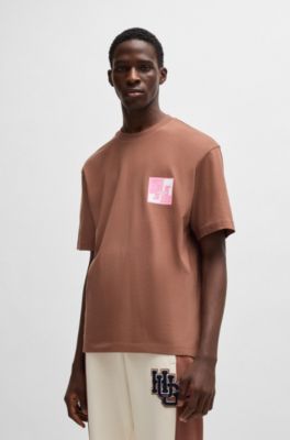 HUGO - コットンジャージー ショートスリーブTシャツ シグネチャープリント