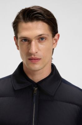 Hybrid jacket with goose down and feather filling, Dark Blue