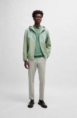 BOSS - Regular-Fit Strick-Poloshirt mit verschiedenen Strukturen