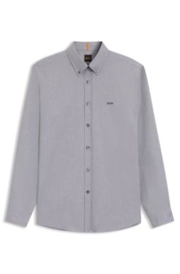 Regular-fit shirt in Oxford cotton, Light Grey