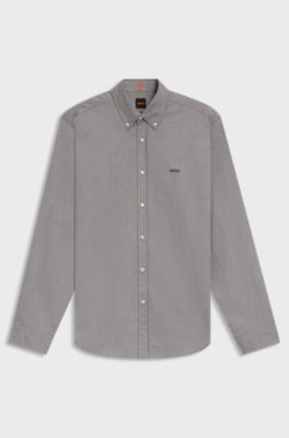 Regular-fit button-down shirt in Oxford cotton, Light Green