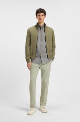 Regular-fit button-down shirt in Oxford cotton, Light Green
