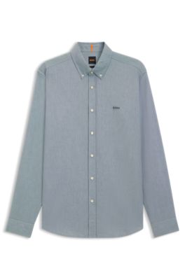 Regular-fit shirt in Oxford cotton, Light Green