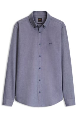 Boss Uomo Blu Scuro Camicia Oxford Regular Fit