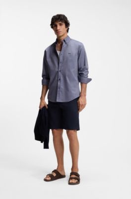 Regular-fit shirt in Oxford cotton, Dark Blue