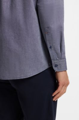 Regular-fit shirt in Oxford cotton, Dark Blue