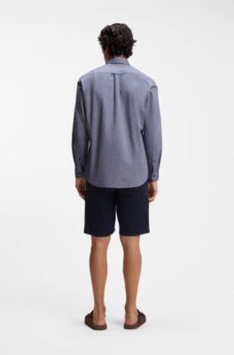 Regular-fit shirt in Oxford cotton, Dark Blue